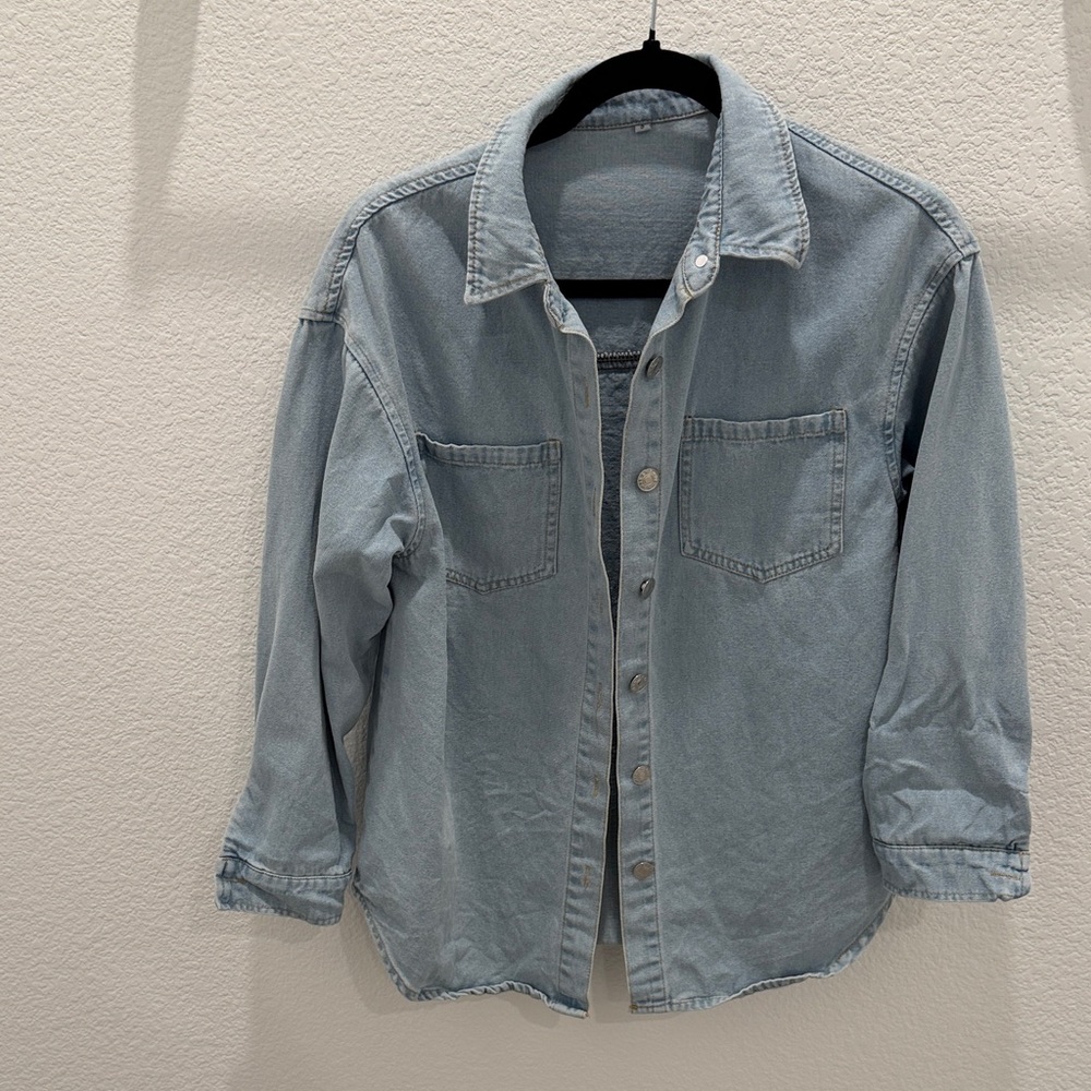 Oversized Light Blue Denim Shirt size S